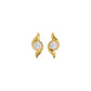 Curved Wave Diamond Stud Earrings 18 KT / Yellow Gold