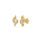Curved Wave Diamond Stud Earrings 18 KT / Yellow Gold