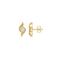 Curved Wave Diamond Stud Earrings 18 KT / Yellow Gold