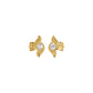 Curved Wave Diamond Stud Earrings 18 KT / Yellow Gold