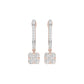 Channel Set Round Drop Hoop Earrings