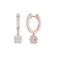 Channel Set Round Drop Hoop Earrings
