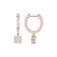 Channel Set Round Drop Hoop Earrings