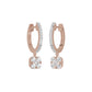 Channel Set Round Drop Hoop Earrings