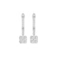 Channel Set Round Drop Hoop Earrings