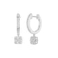 Channel Set Round Drop Hoop Earrings