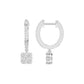Channel Set Round Drop Hoop Earrings