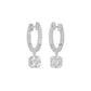 Channel Set Round Drop Hoop Earrings