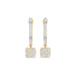 Channel Set Round Drop Hoop Earrings