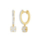 Channel Set Round Drop Hoop Earrings