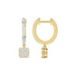 Channel Set Round Drop Hoop Earrings