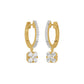 Channel Set Round Drop Hoop Earrings