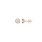 Bezel Set Solitaire Diamond Stud Earrings 18 KT / Rose Gold