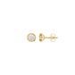 Bezel Set Solitaire Diamond Stud Earrings 18 KT / Yellow Gold