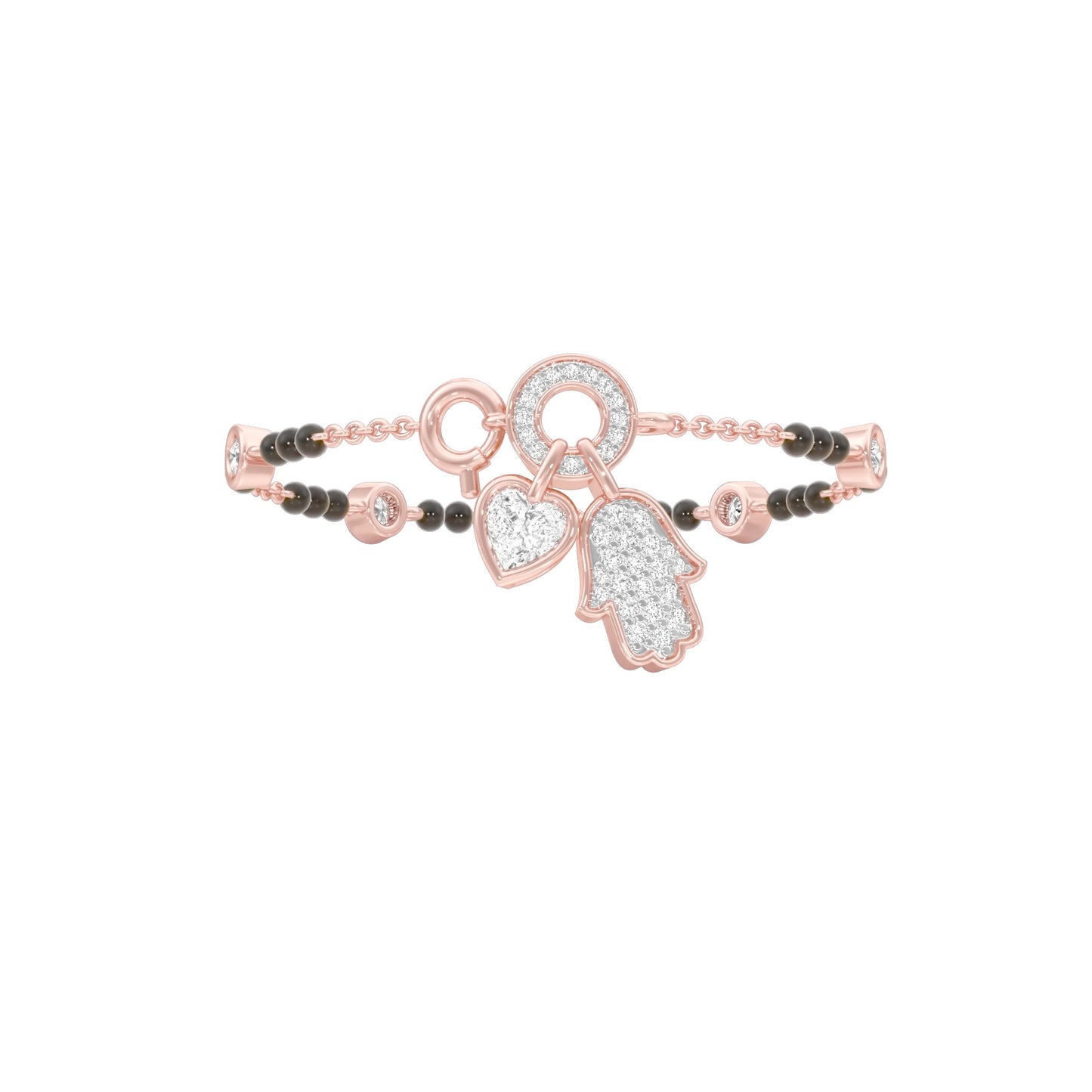 The Sacred Charms Diamond Mangalsutra Bracelet 18 KT / Rose Gold