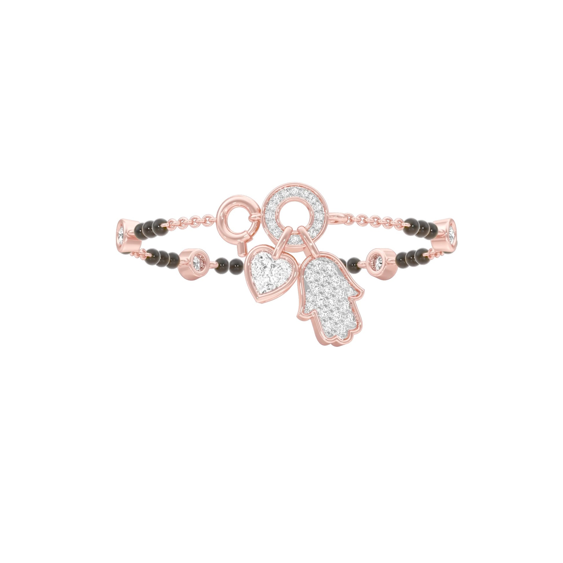 The Sacred Charms Diamond Mangalsutra Bracelet 18 KT / Rose Gold