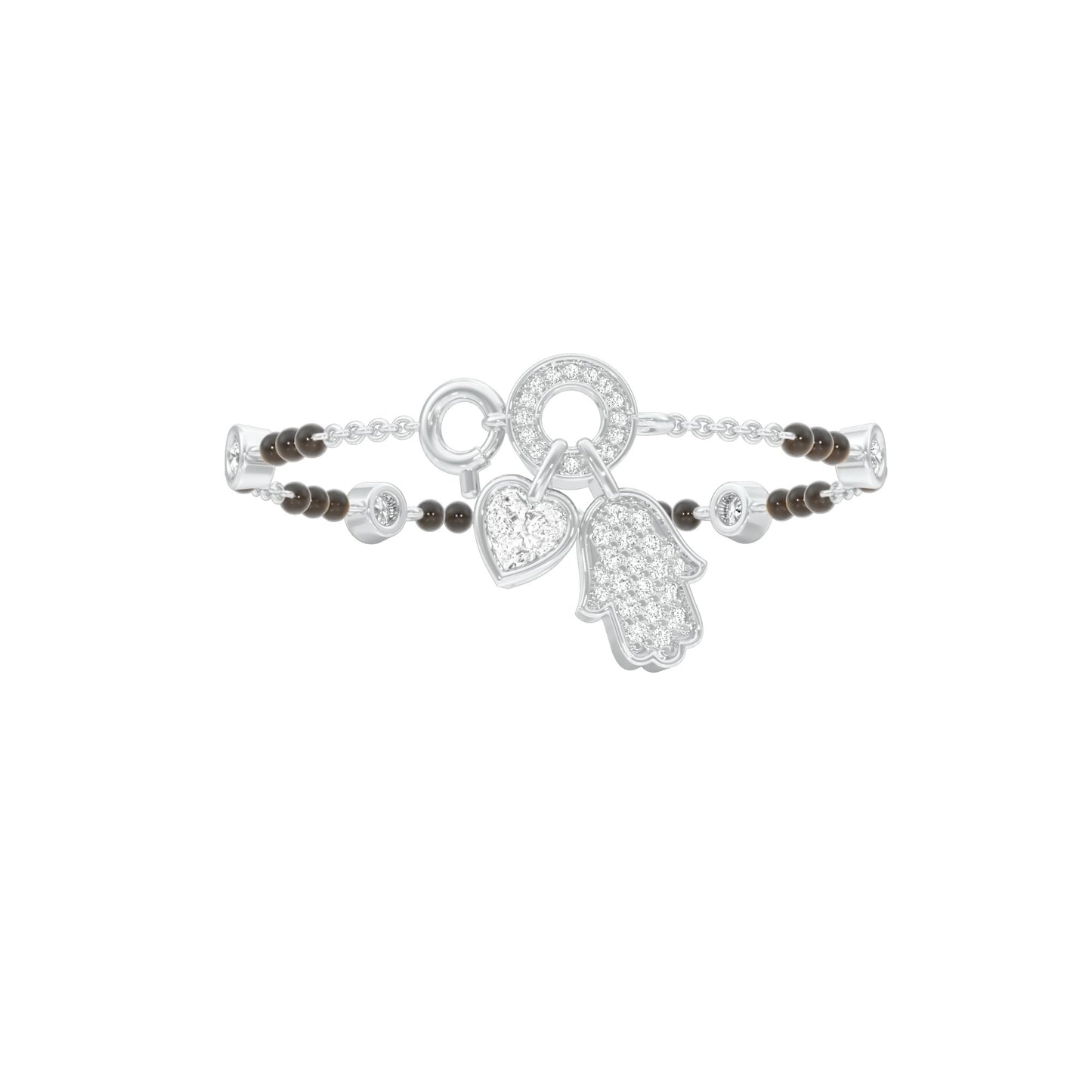 The Sacred Charms Diamond Mangalsutra Bracelet 18 KT / White Gold