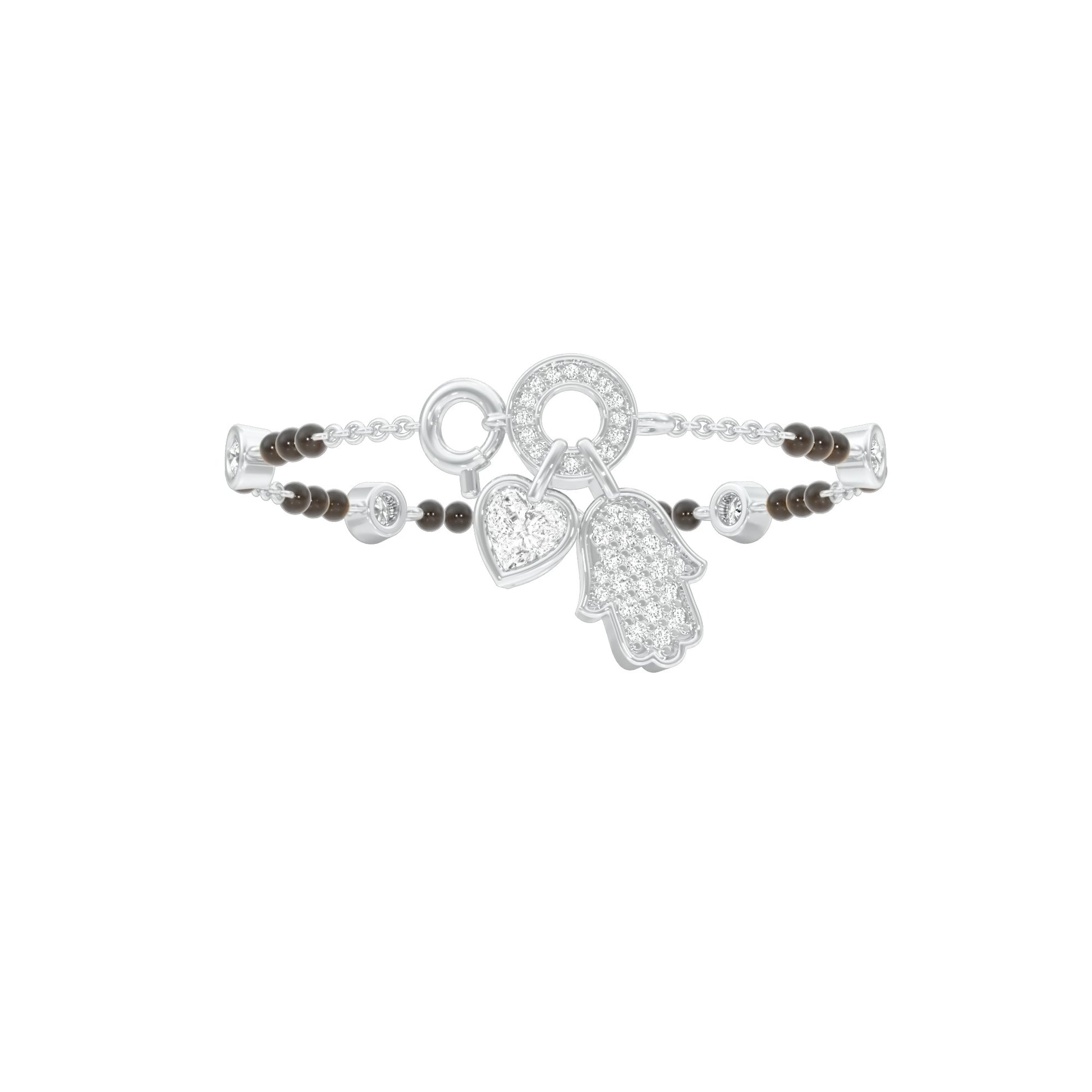 The Sacred Charms Diamond Mangalsutra Bracelet 18 KT / White Gold