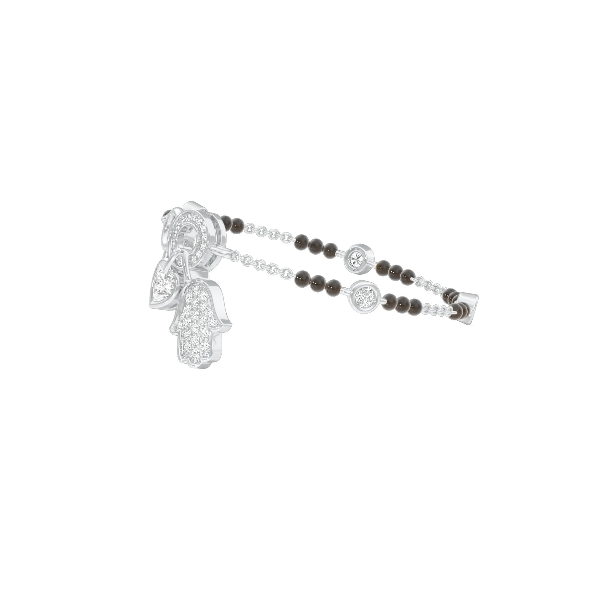 The Sacred Charms Diamond Mangalsutra Bracelet 18 KT / White Gold