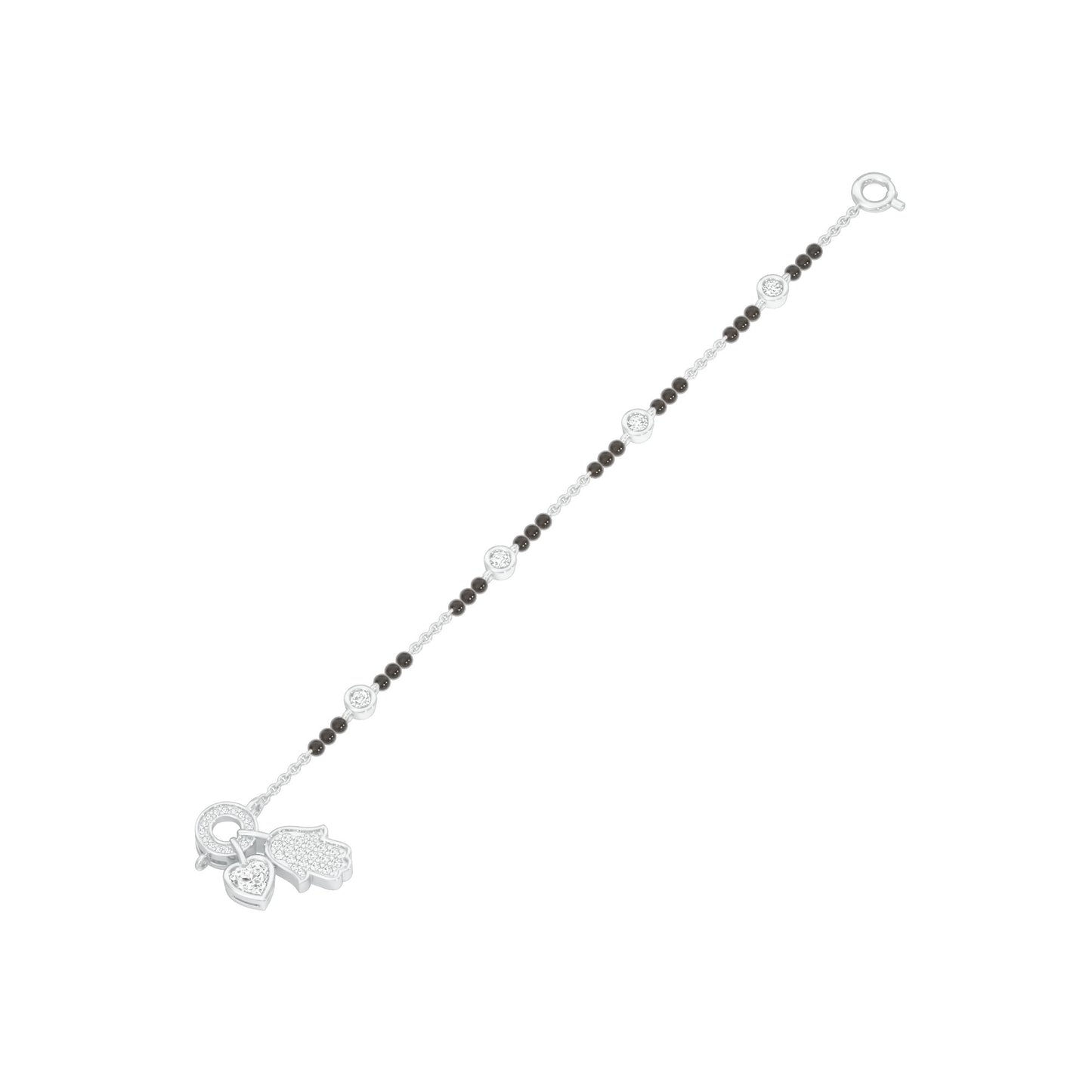 The Sacred Charms Diamond Mangalsutra Bracelet 18 KT / White Gold