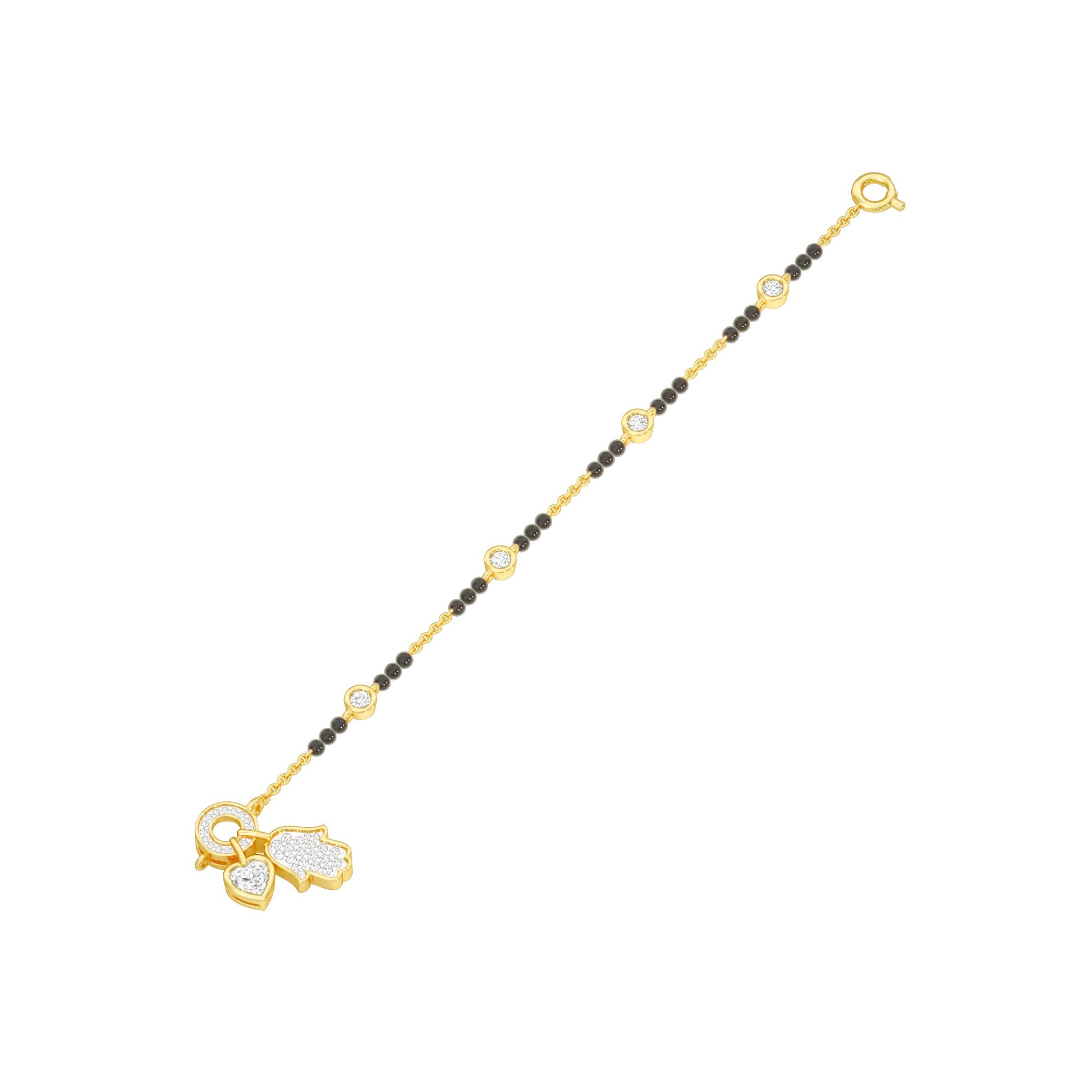 The Sacred Charms Diamond Mangalsutra Bracelet 18 KT / Yellow Gold