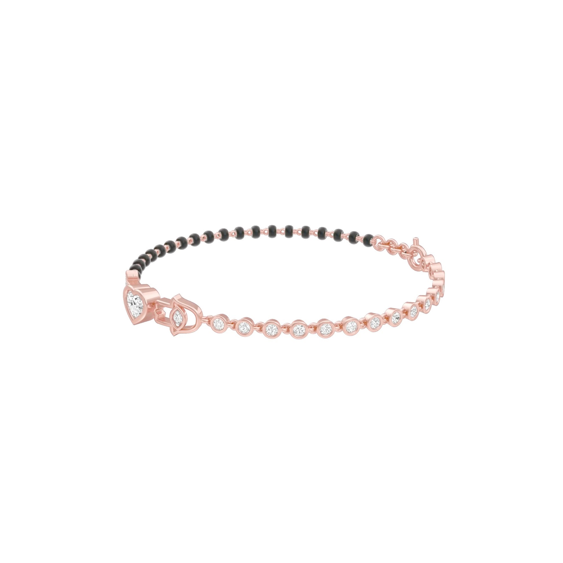 The Protected Heart Diamond Mangalsutra Bracelet 18 KT / Rose Gold