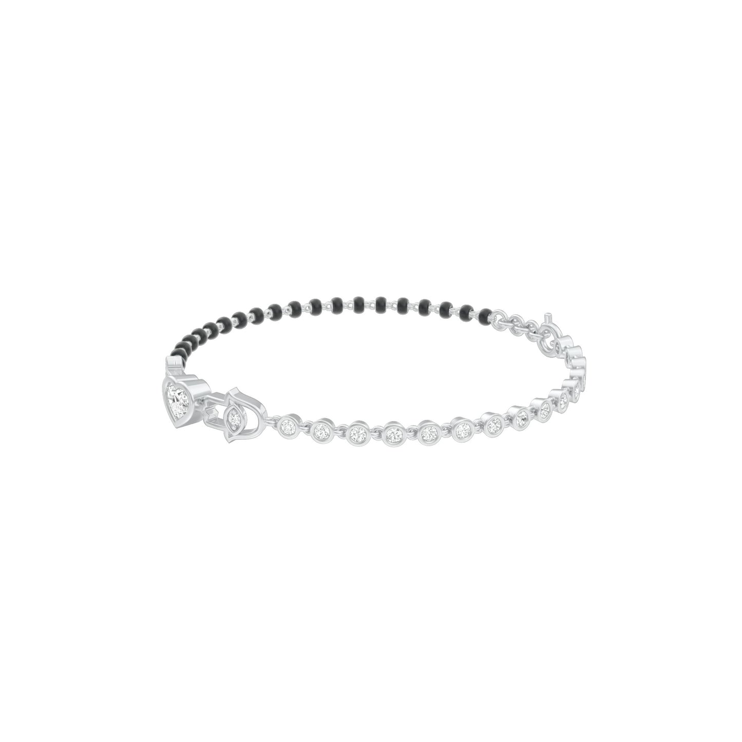 The Protected Heart Diamond Mangalsutra Bracelet 18 KT / White Gold