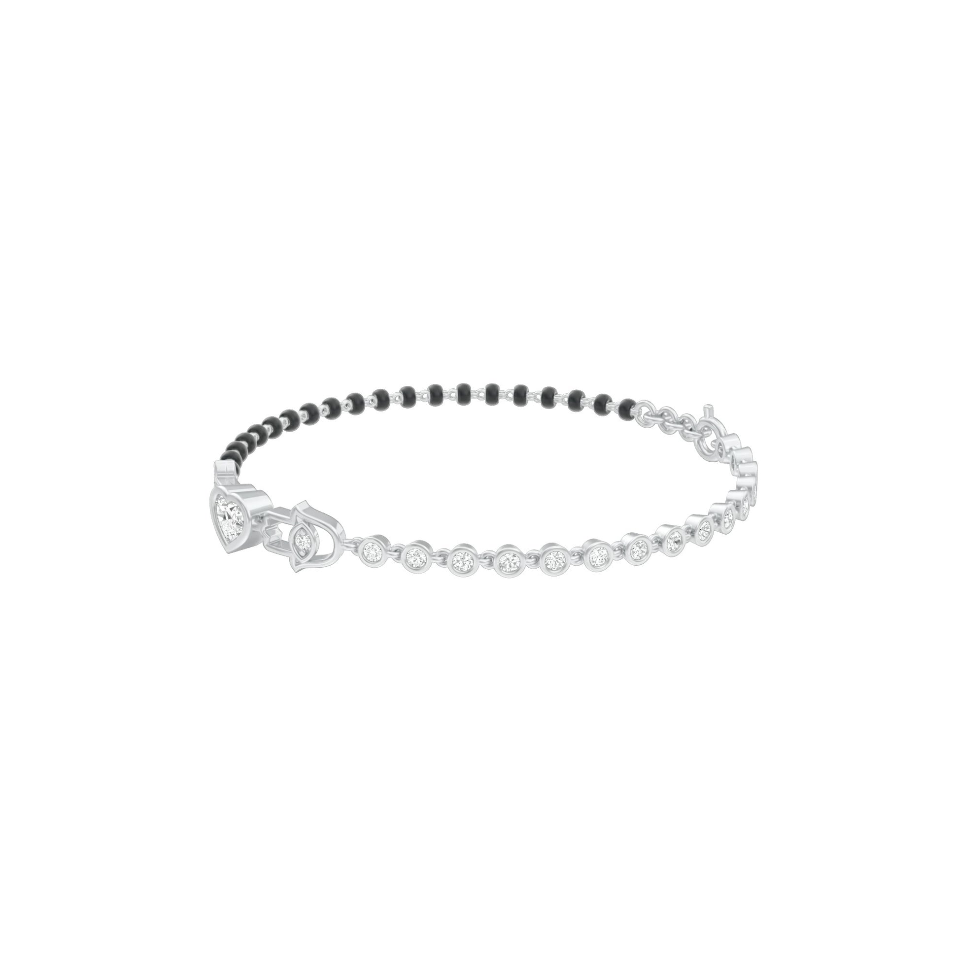 The Protected Heart Diamond Mangalsutra Bracelet 18 KT / White Gold