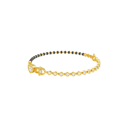The Protected Heart Diamond Mangalsutra Bracelet 18 KT / Yellow Gold