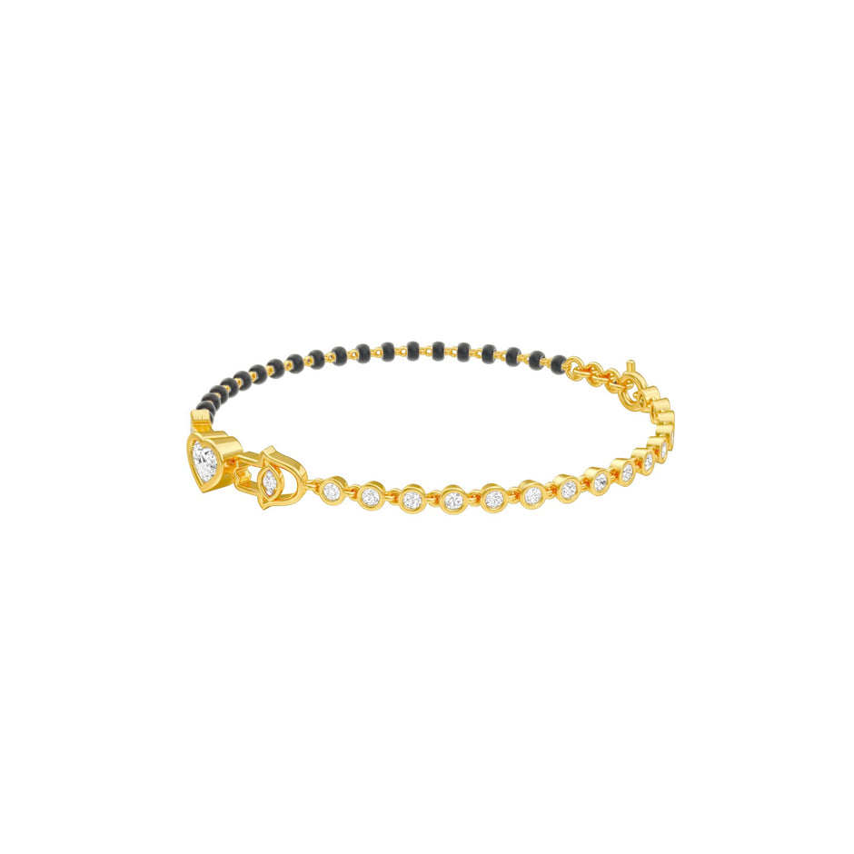 The Protected Heart Diamond Mangalsutra Bracelet 18 KT / Yellow Gold