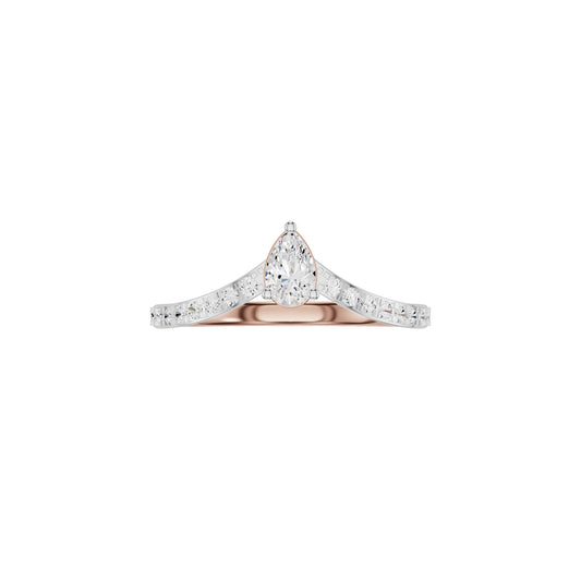 The Crescent Solitaire Diamond Ring