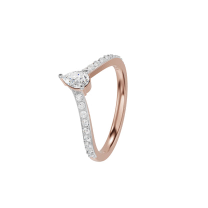 The Crescent Solitaire Diamond Ring