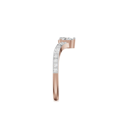 The Crescent Solitaire Diamond Ring