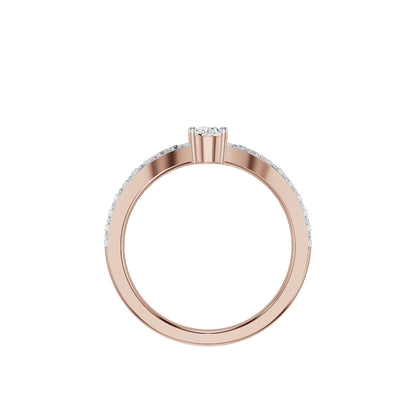 The Crescent Solitaire Diamond Ring