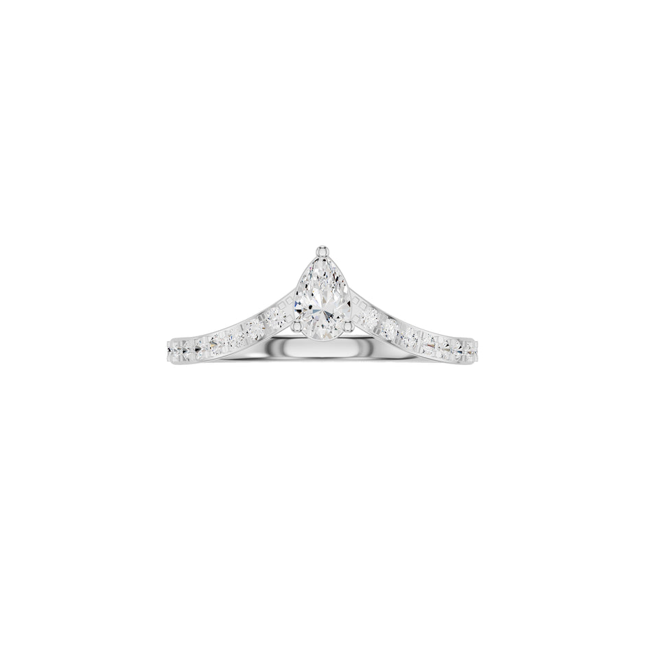 The Crescent Solitaire Diamond Ring