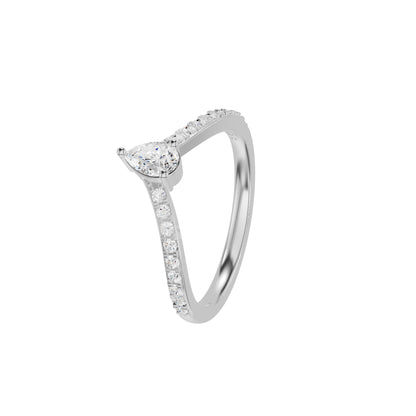 The Crescent Solitaire Diamond Ring