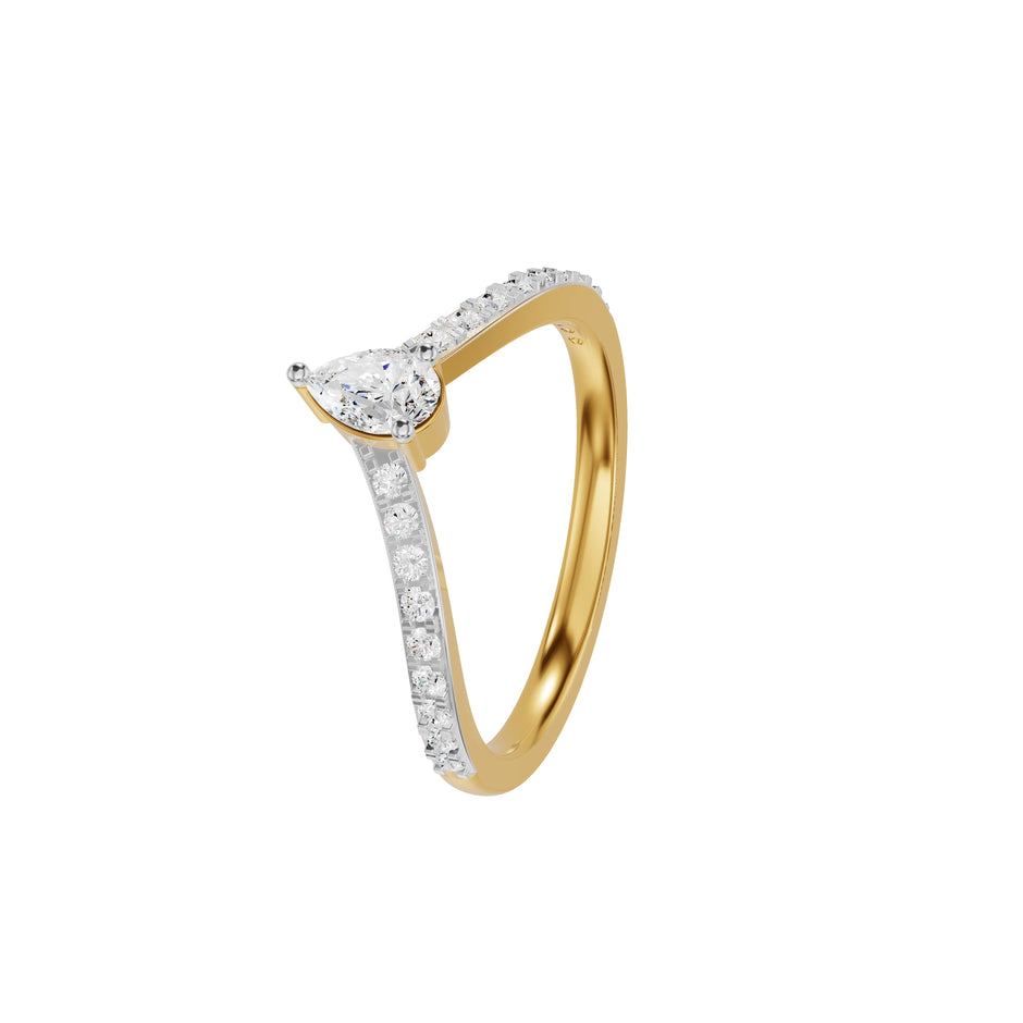 The Crescent Solitaire Diamond Ring