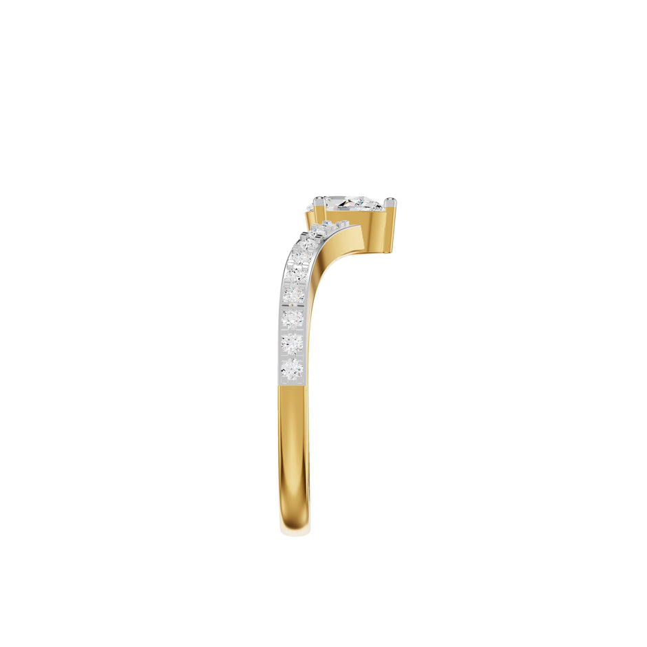 The Crescent Solitaire Diamond Ring