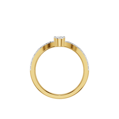 The Crescent Solitaire Diamond Ring