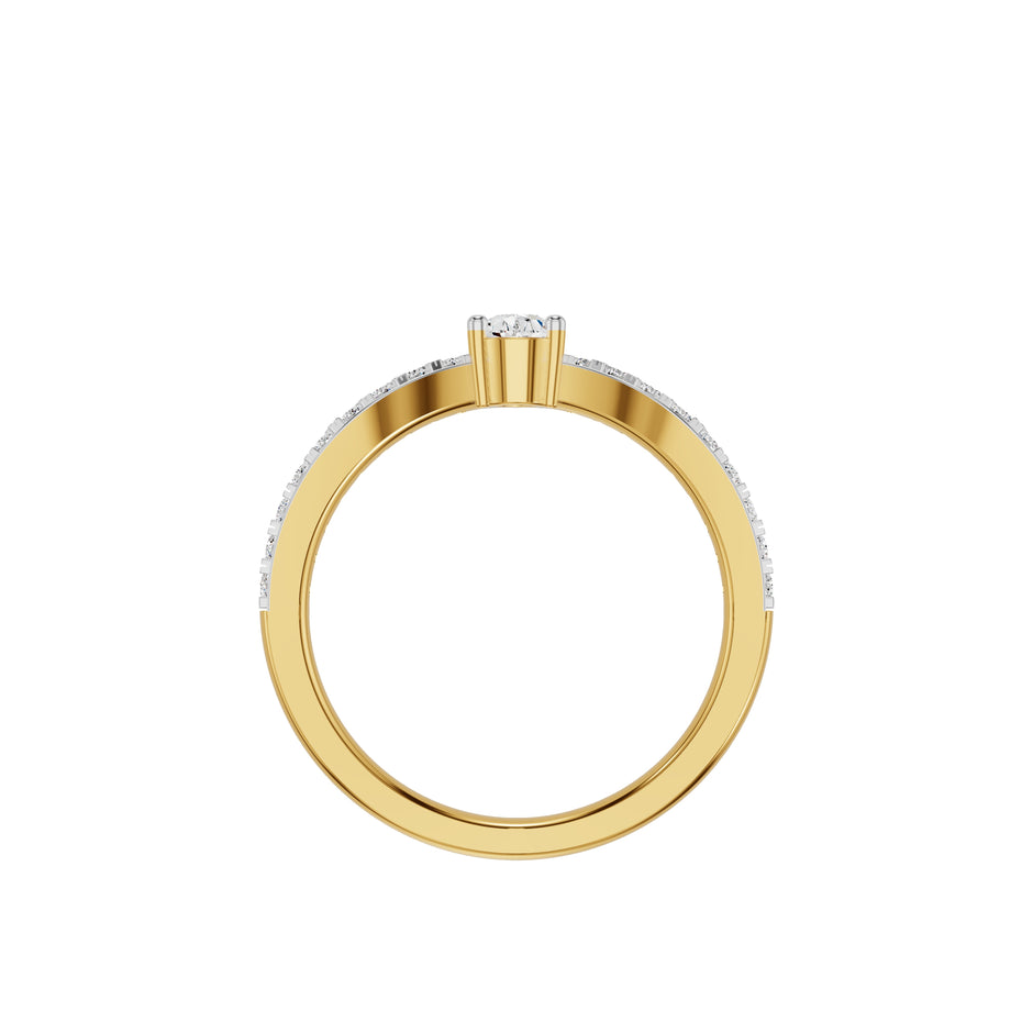 The Crescent Solitaire Diamond Ring