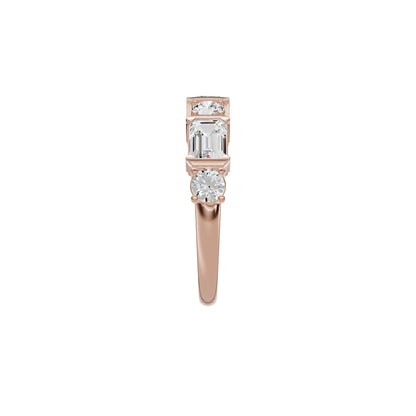 Four Stone Emerald Solitaire Eternity Diamond Ring