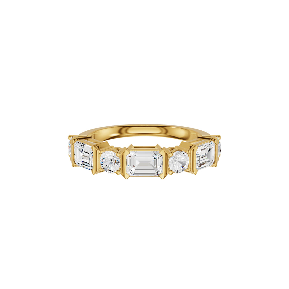 Four Stone Emerald Solitaire Eternity Diamond Ring