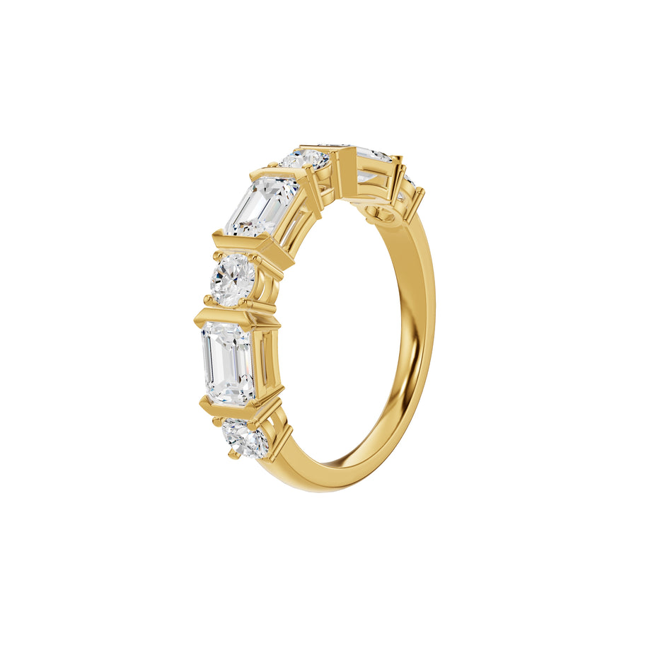 Four Stone Emerald Solitaire Eternity Diamond Ring