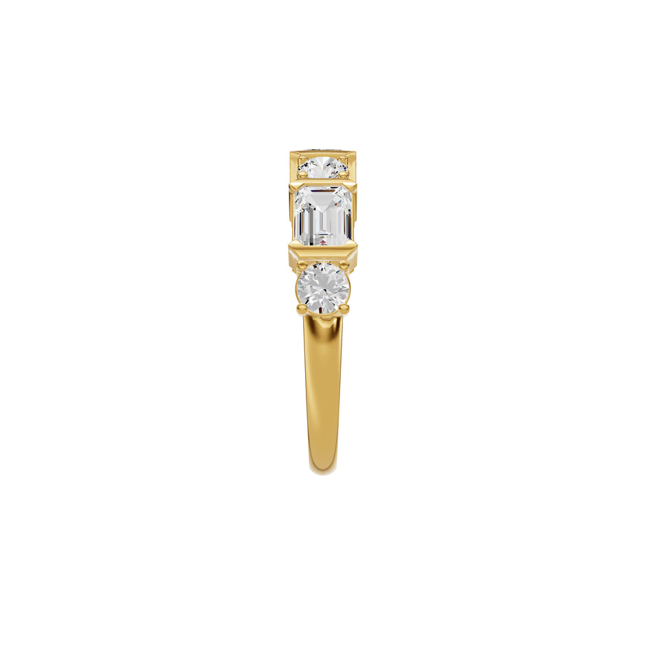 Four Stone Emerald Solitaire Eternity Diamond Ring