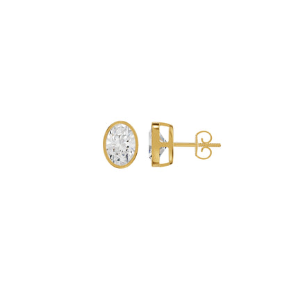 The Oval Drift Solitaire Diamond Stud Earrings 18 KT / Yellow Gold