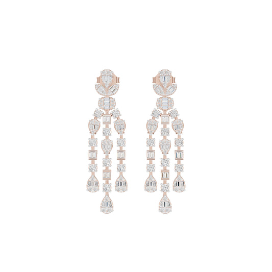 Sparkle in Tassels Diamond Dangler Earrings