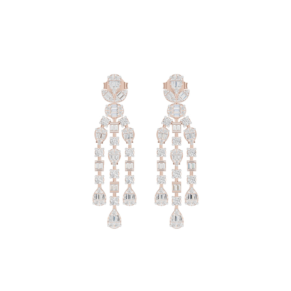 Sparkle in Tassels Diamond Dangler Earrings