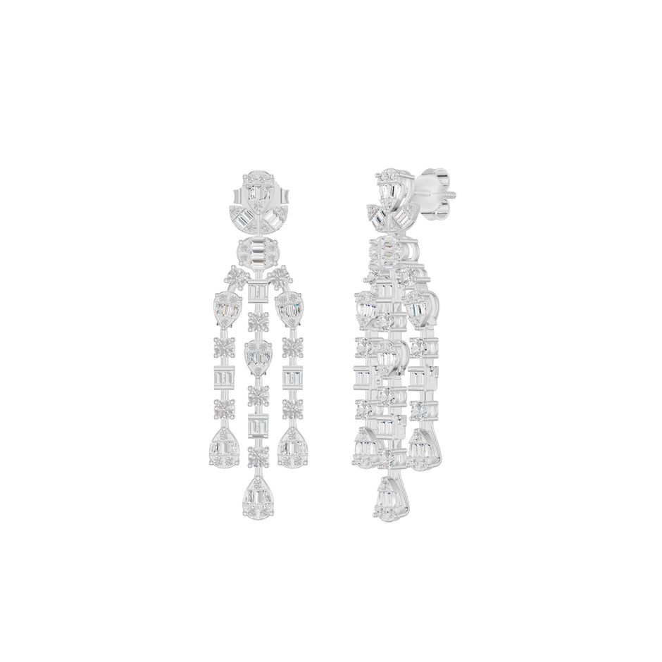 Sparkle in Tassels Diamond Dangler Earrings