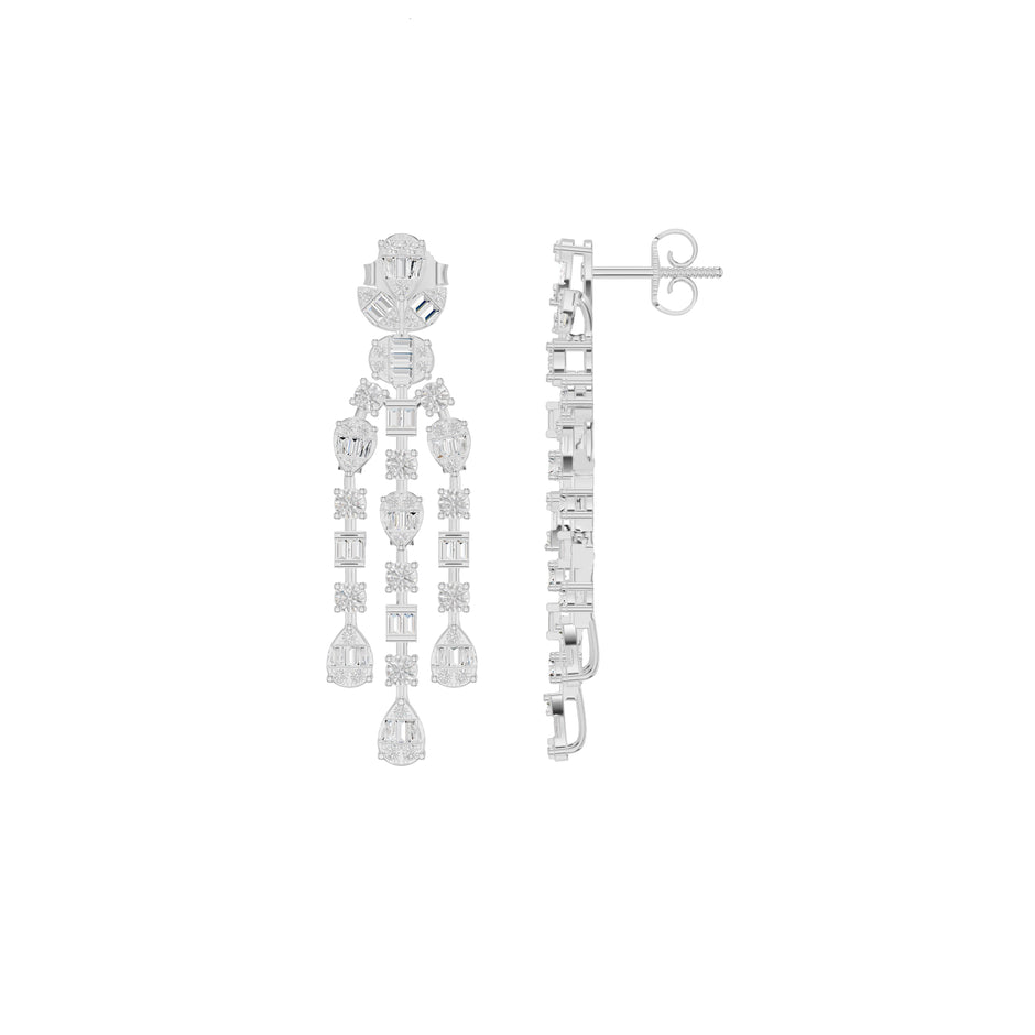 Sparkle in Tassels Diamond Dangler Earrings