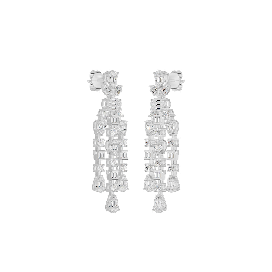 Sparkle in Tassels Diamond Dangler Earrings